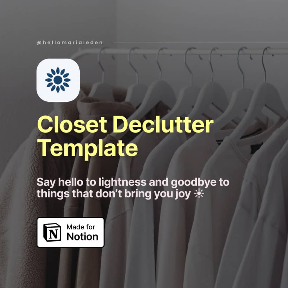 Declutter your Closet Notion Template
